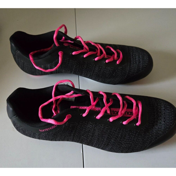 Tomaso Pista Aria Knit Cycling Shoes Black/Pink‎ Women’s 10 No Spikes - Picture 3 of 6